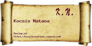 Kocsis Natasa névjegykártya