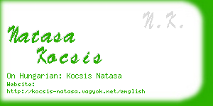 natasa kocsis business card